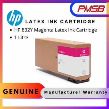 HP 832Y 1 Litre Magenta Latex Ink Cartridge (4UV07A)