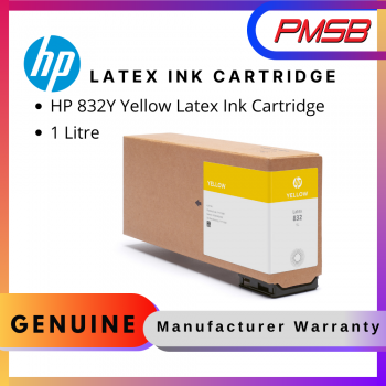 HP 832Y 1 Litre Yellow Latex Ink Cartridge (4UV08A)