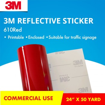 3M-610R (24inch X 50yard) Reflective Sticker (RED)