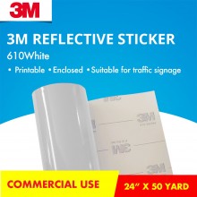 3M-610W (24inch X 50yard) Reflective Sticker  (WHITE-Printable) 